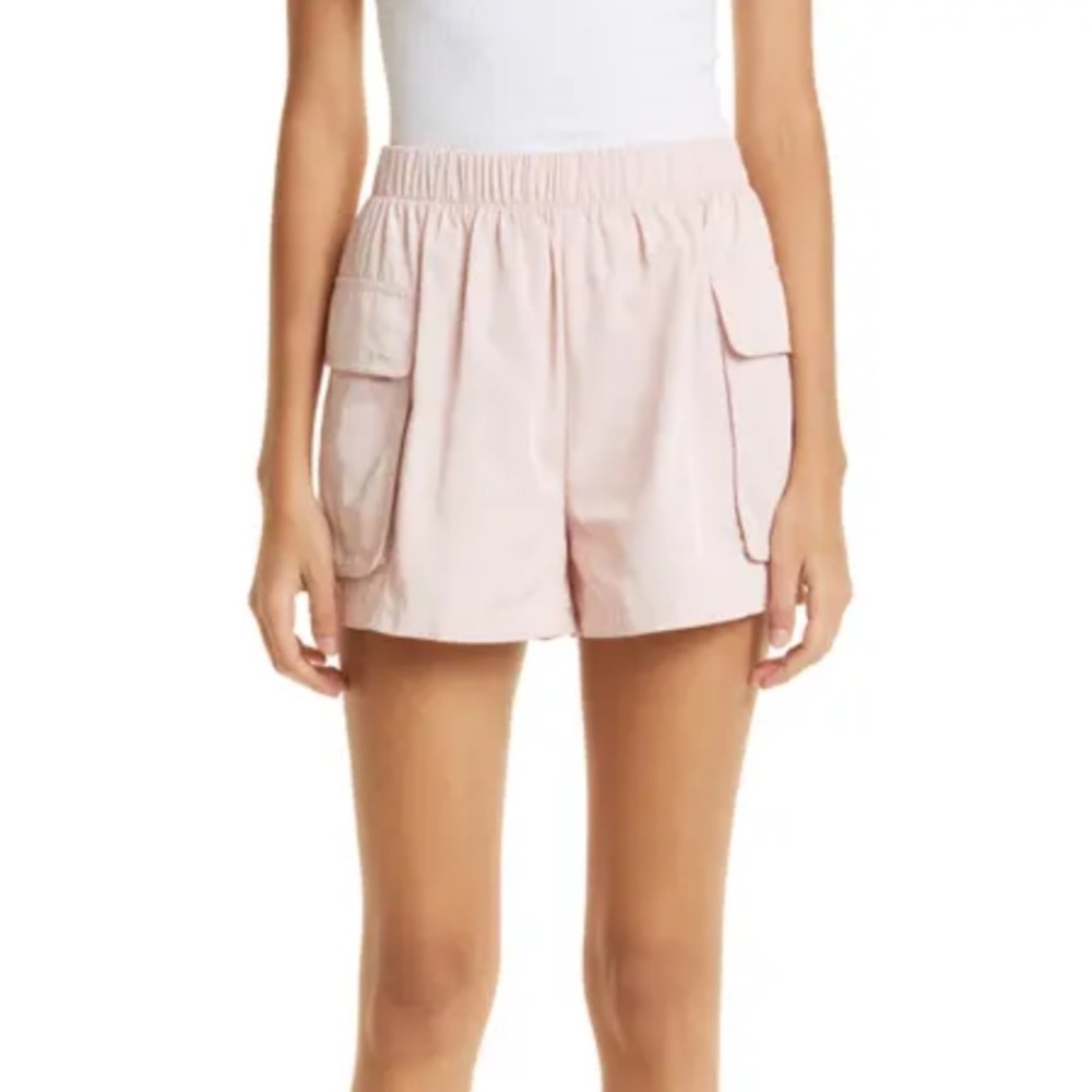 ATM Anthony Thomas Melillo Pull-On Cargo Slick Light Pastel Pink Pocket Shorts